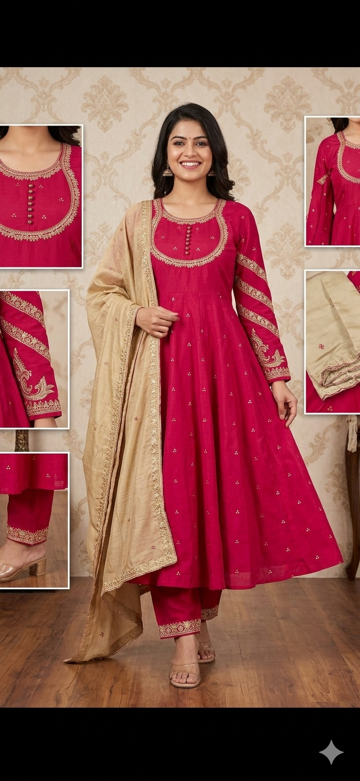 Anarkali pant pair with dupatta