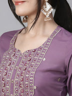 Ethnic Motifs Embroidered Kurta & Trousers With Dupatta