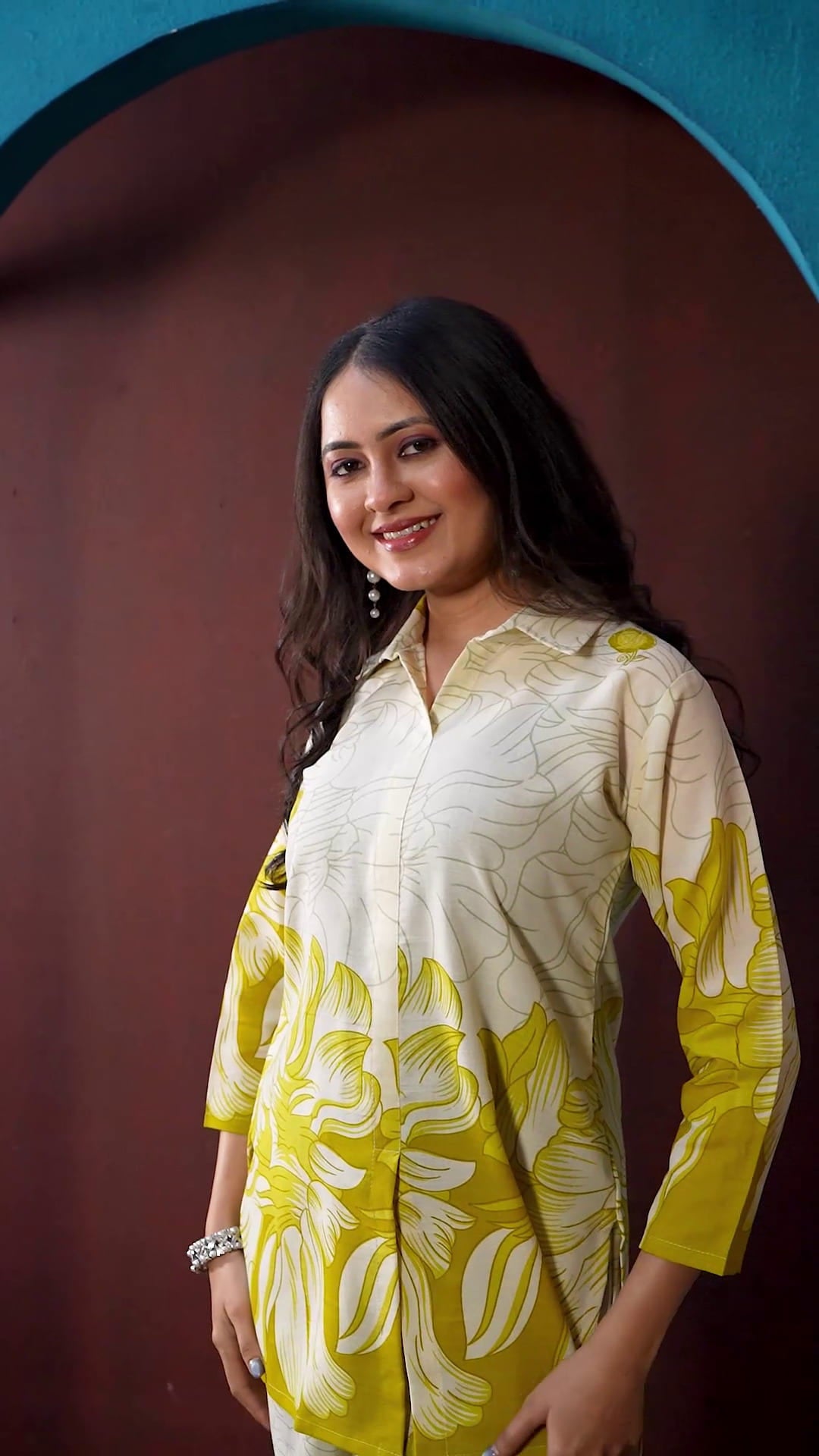 Printed Top With Trousers Co-Ords