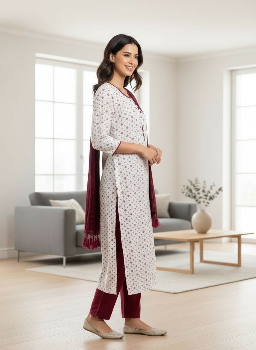 KURTI PANT WITH DUPATTA