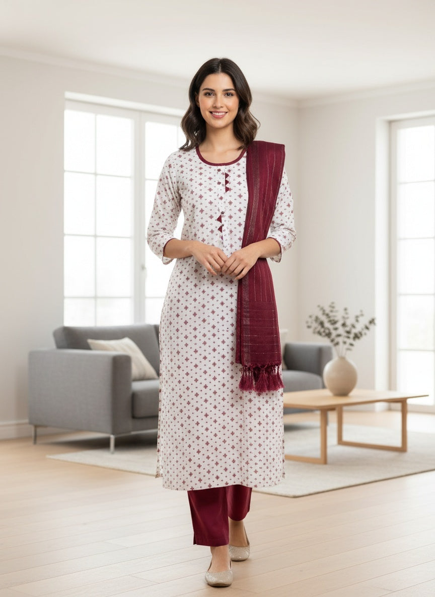 KURTI PANT WITH DUPATTA