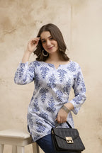 Floral Printed Pure Cotton Kurti S
