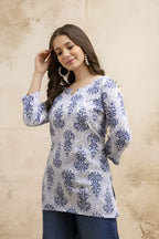 Floral Printed Pure Cotton Kurti L