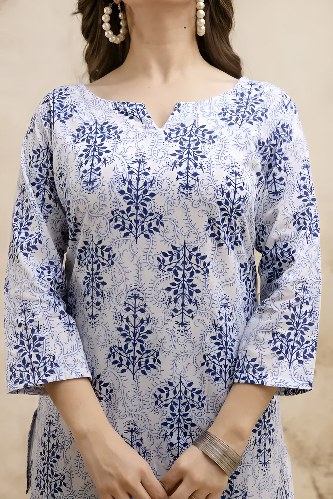 Floral Printed Pure Cotton Kurti 2XL