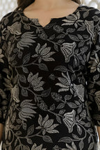 Casual Regular Sleeves Printed Women Black Top