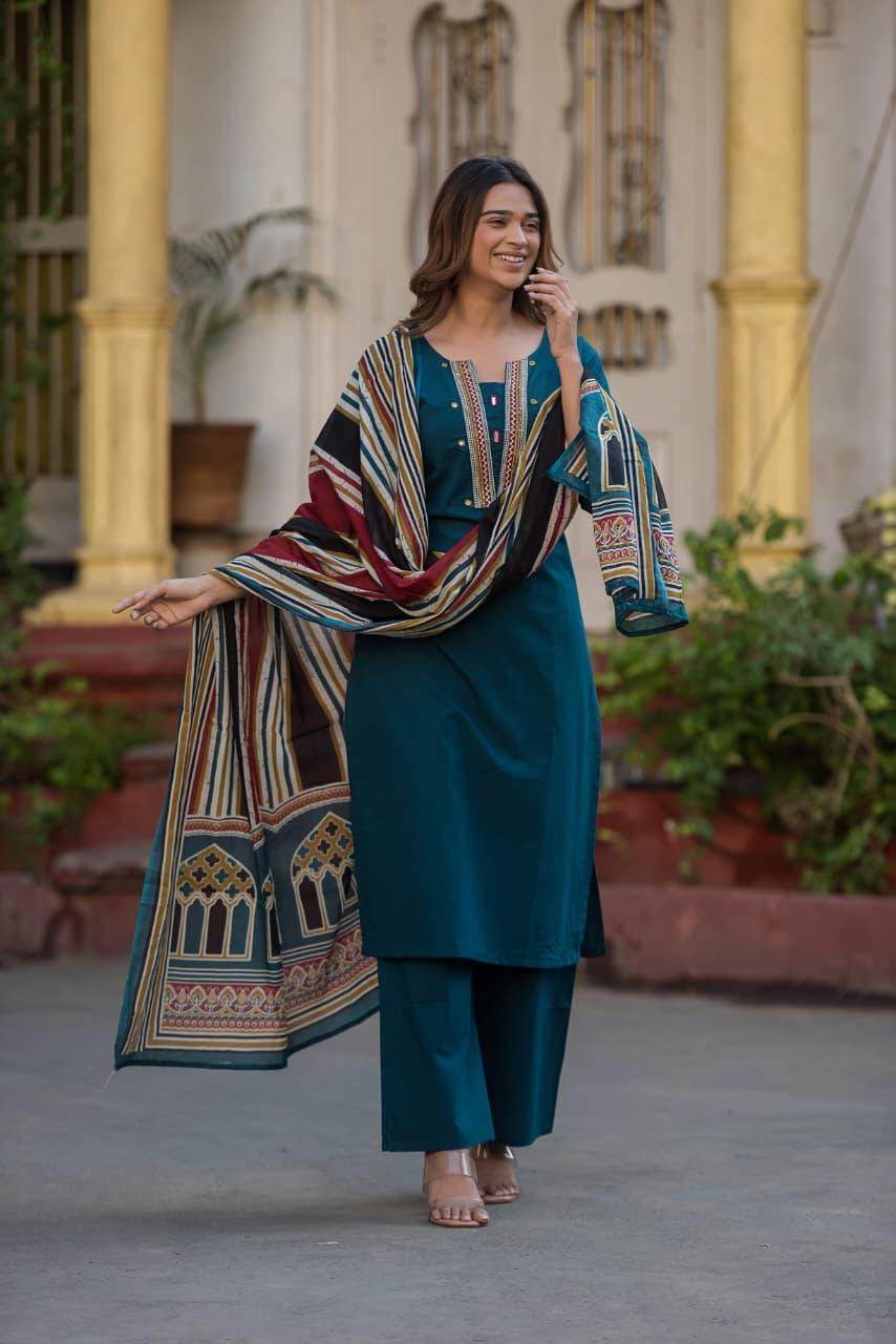 LADIES KURTI PANT WITH DUPPTA