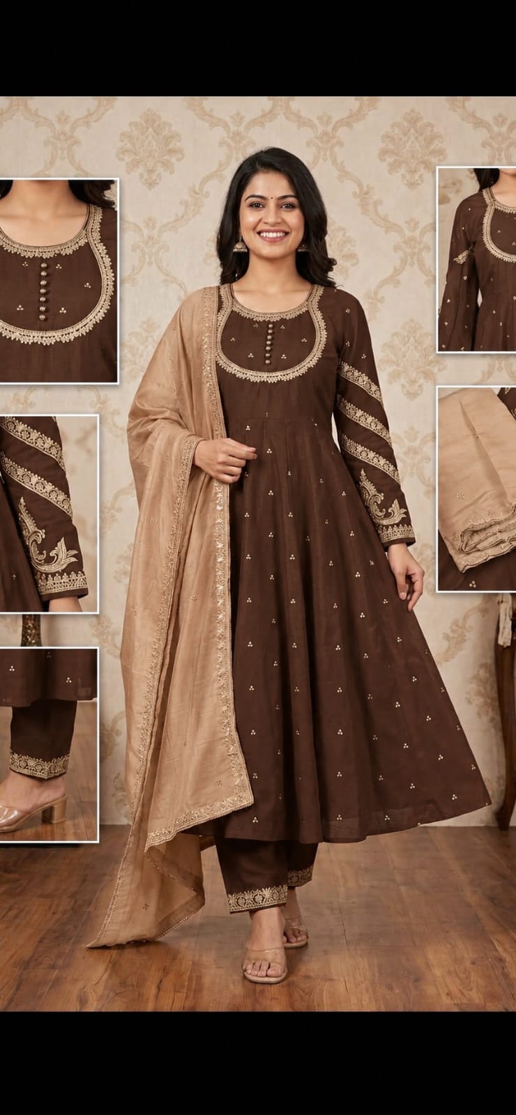 Anarkali pant pair with dupatta